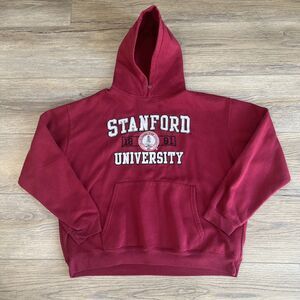Embroidered Stanford University Hoodie Sweatshirt XL Short Length Adult